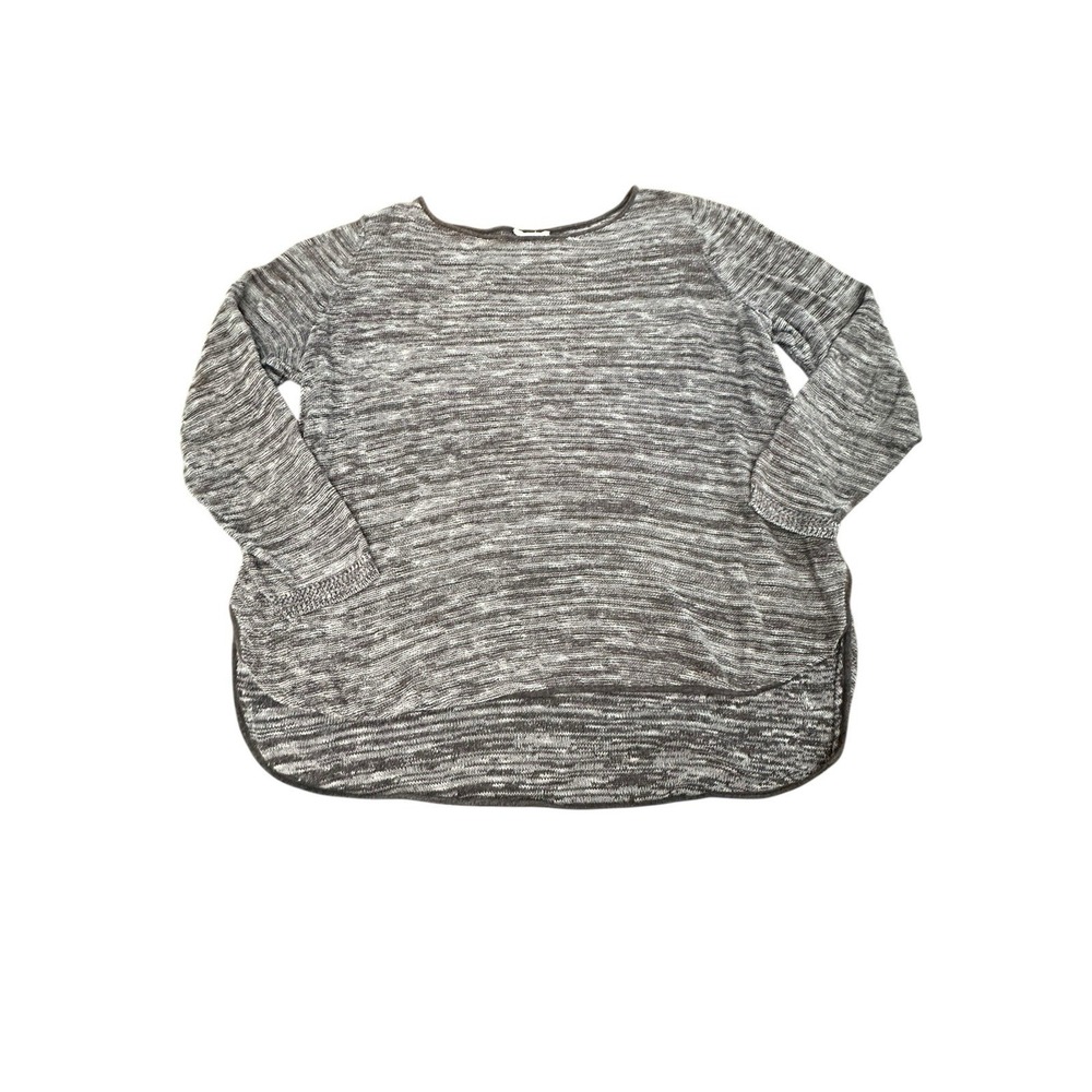 Eileen Fisher Organic Linen Blend Shirt Women's XL Gray Black Lagenlook #AB3-2